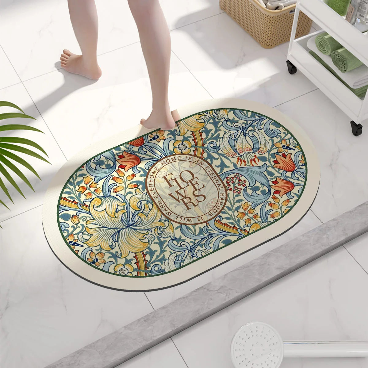 Diatomaceous Earth Bath Mat Non-slip Quick Dry Bathroom Rug Super