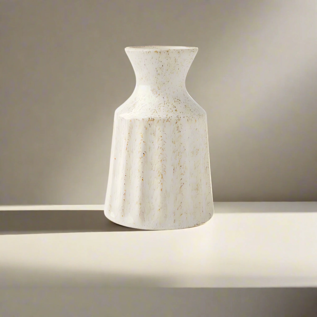 Vintage Glazed Ceramic Vase, Small Rustic Flower Vase