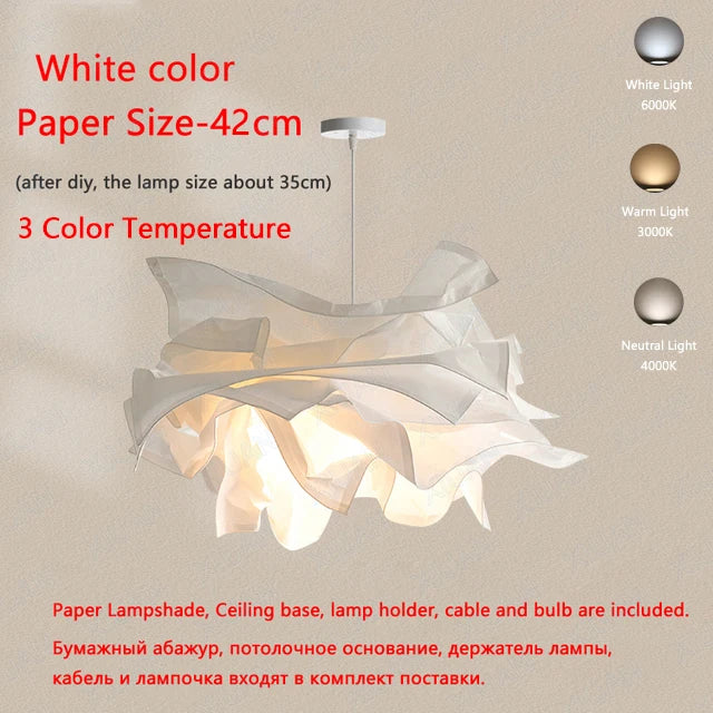 Minimalist Paper Pendant Chandelier