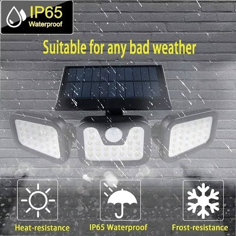 Solar Motion Sensor 3-Head Light