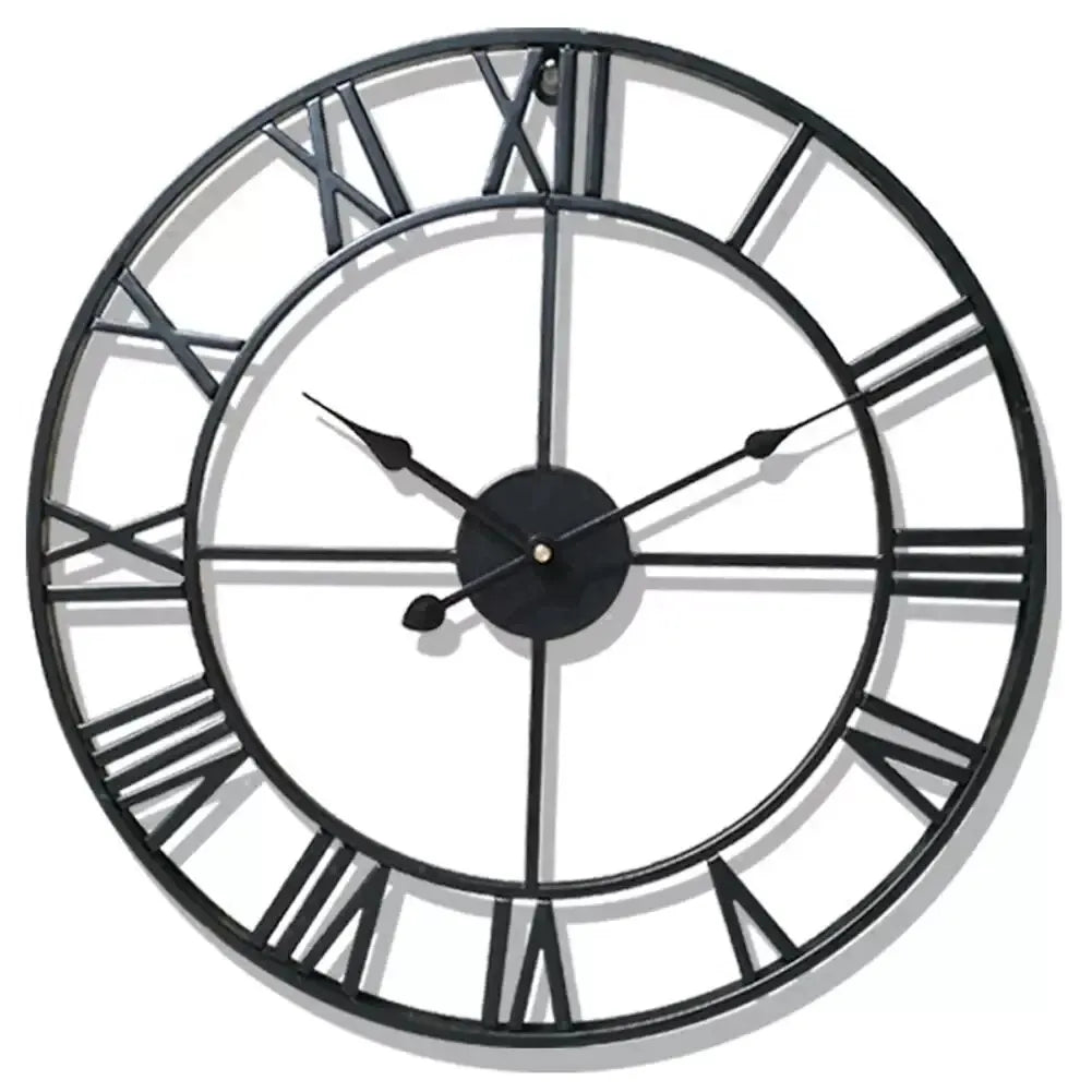 3D Roman Numeral Metal Wall Clock