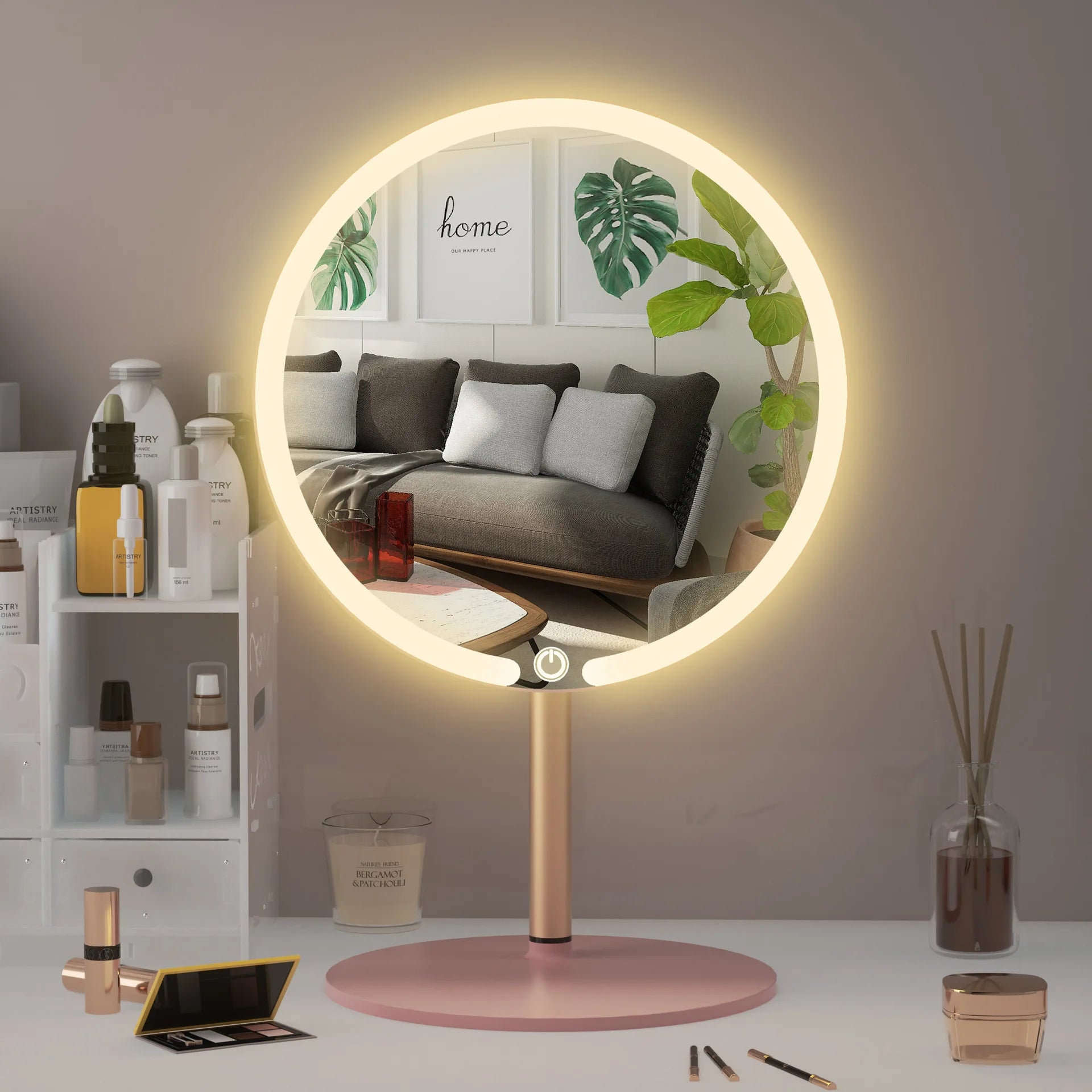 Round LED Makeup Vanity Mirror
