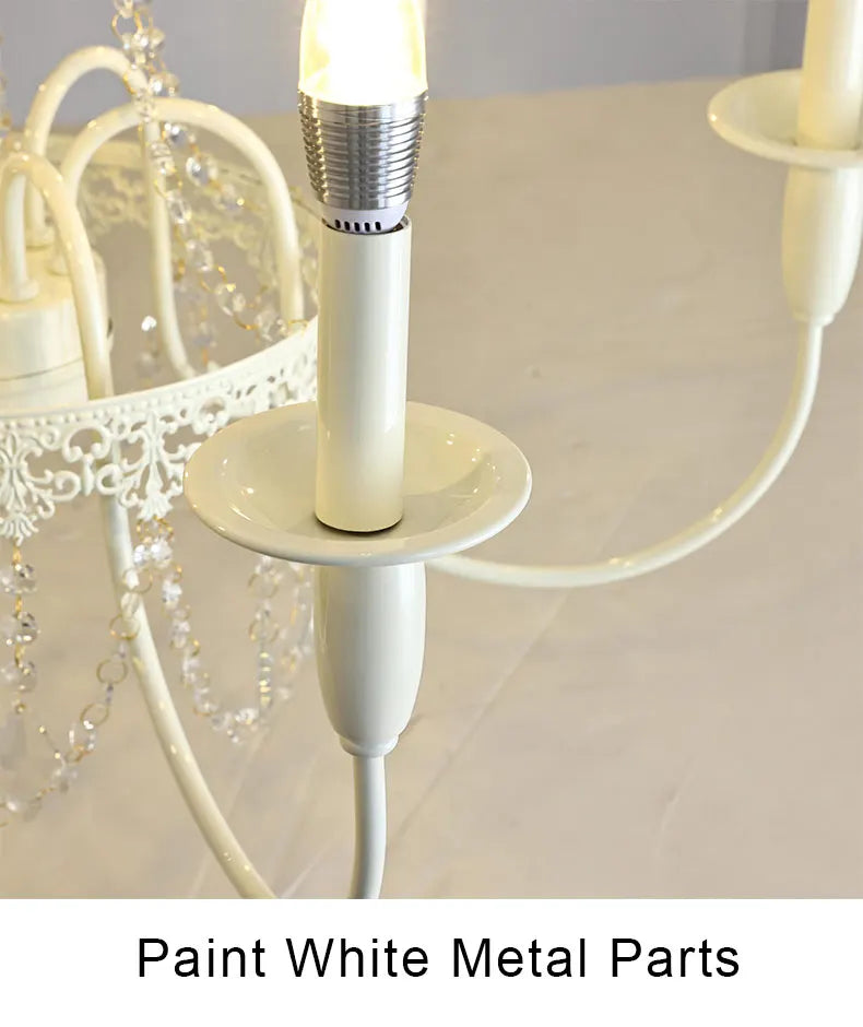 Modern 6-Light Crystal Chandelier LED Ceiling Light with E14 Bulb Base