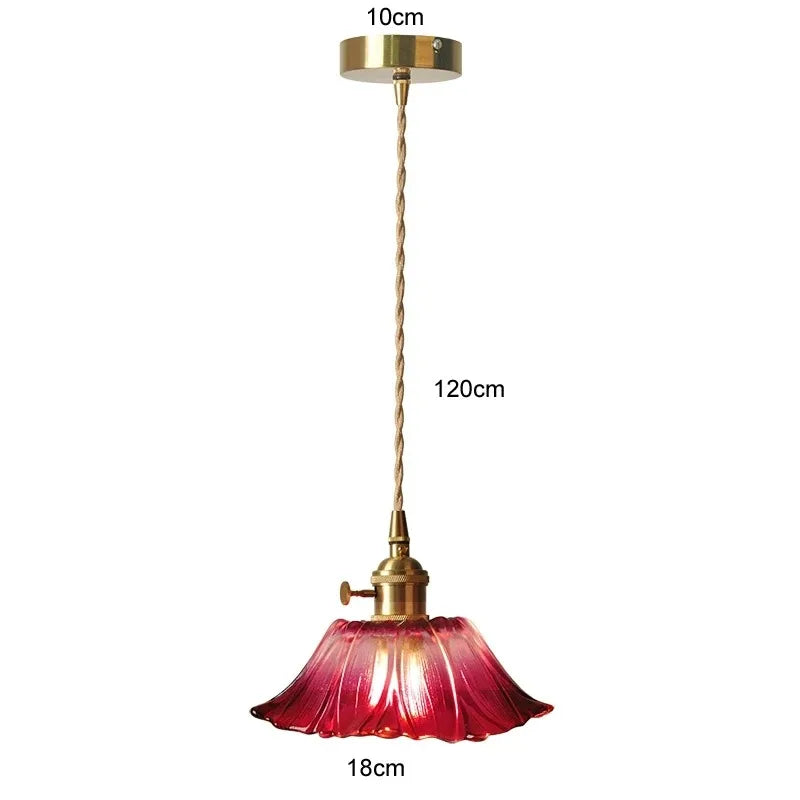 Vintage Flower Glass Ceiling Light