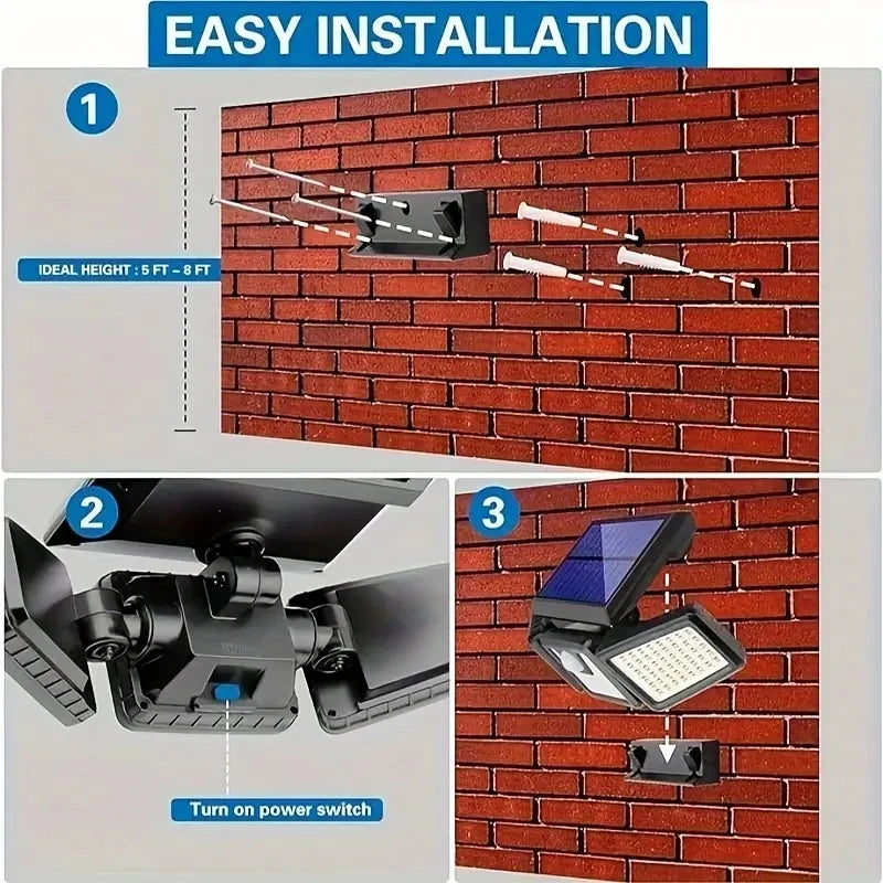 Solar Motion Sensor 3-Head Light