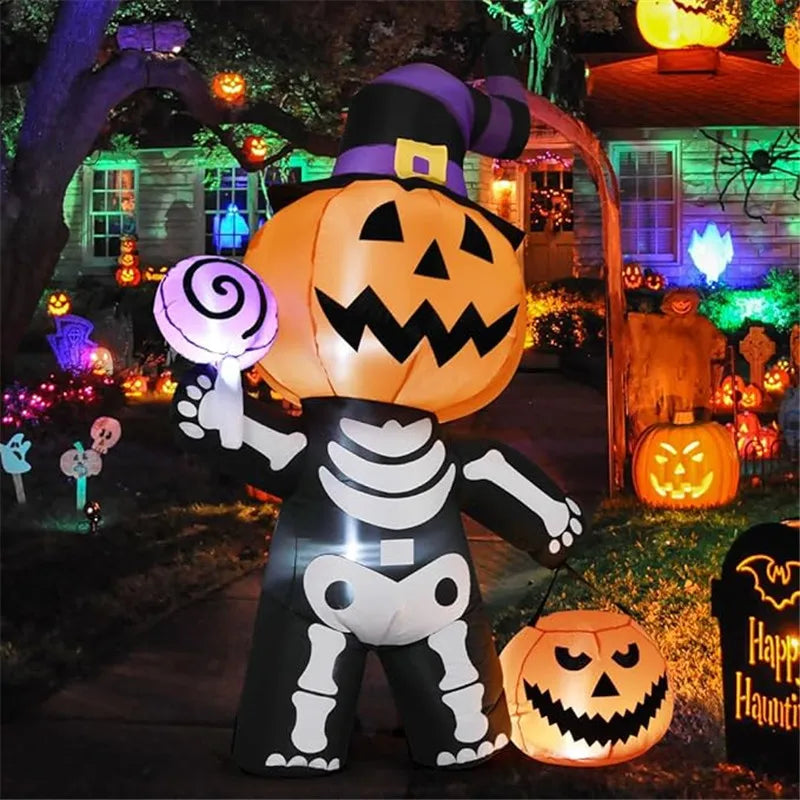 6 ft Inflatable Skull Ghost Pumpkin with LED