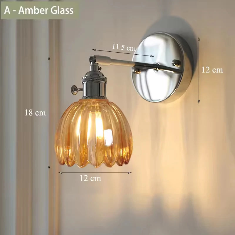 Fluted Glass Swing Arm Sconce