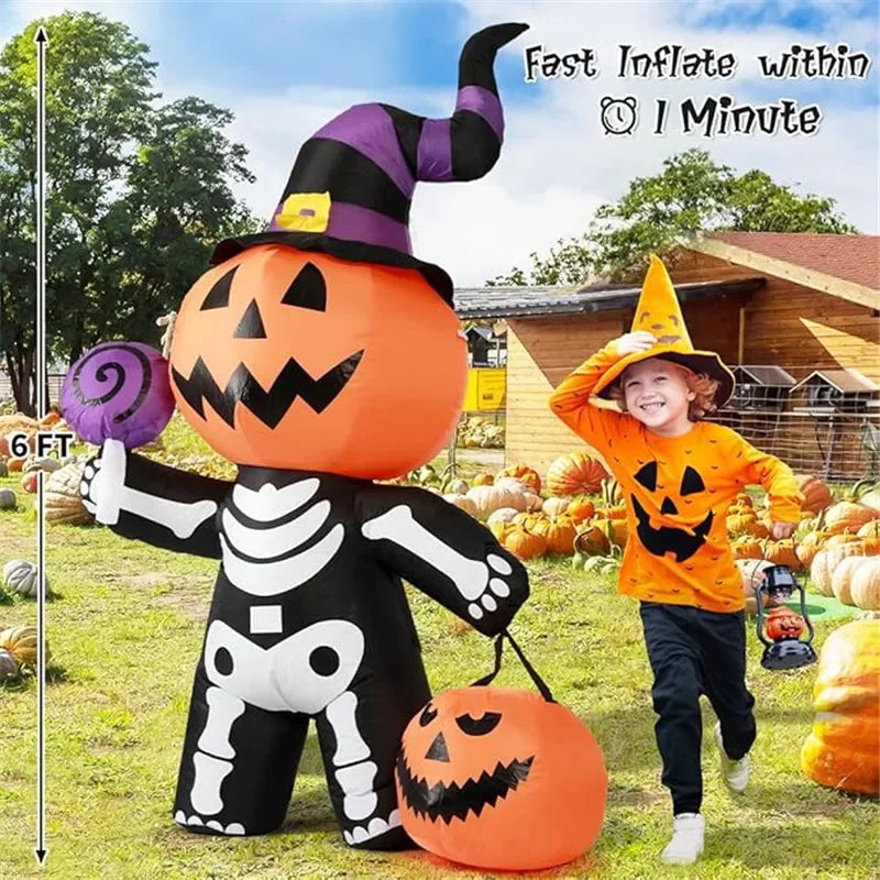 6 ft Inflatable Skull Ghost Pumpkin Prop