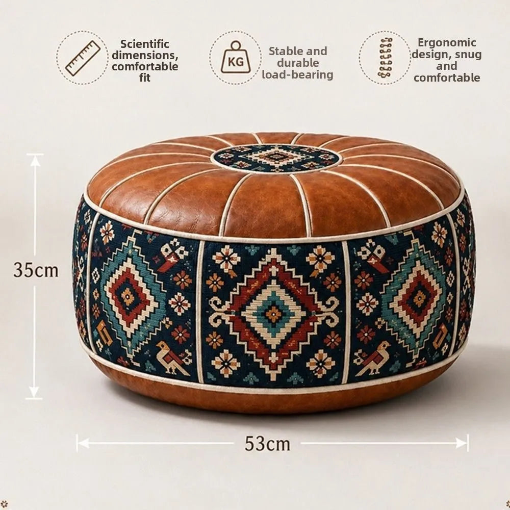 Boho Printed Fillable Storage Pouf
