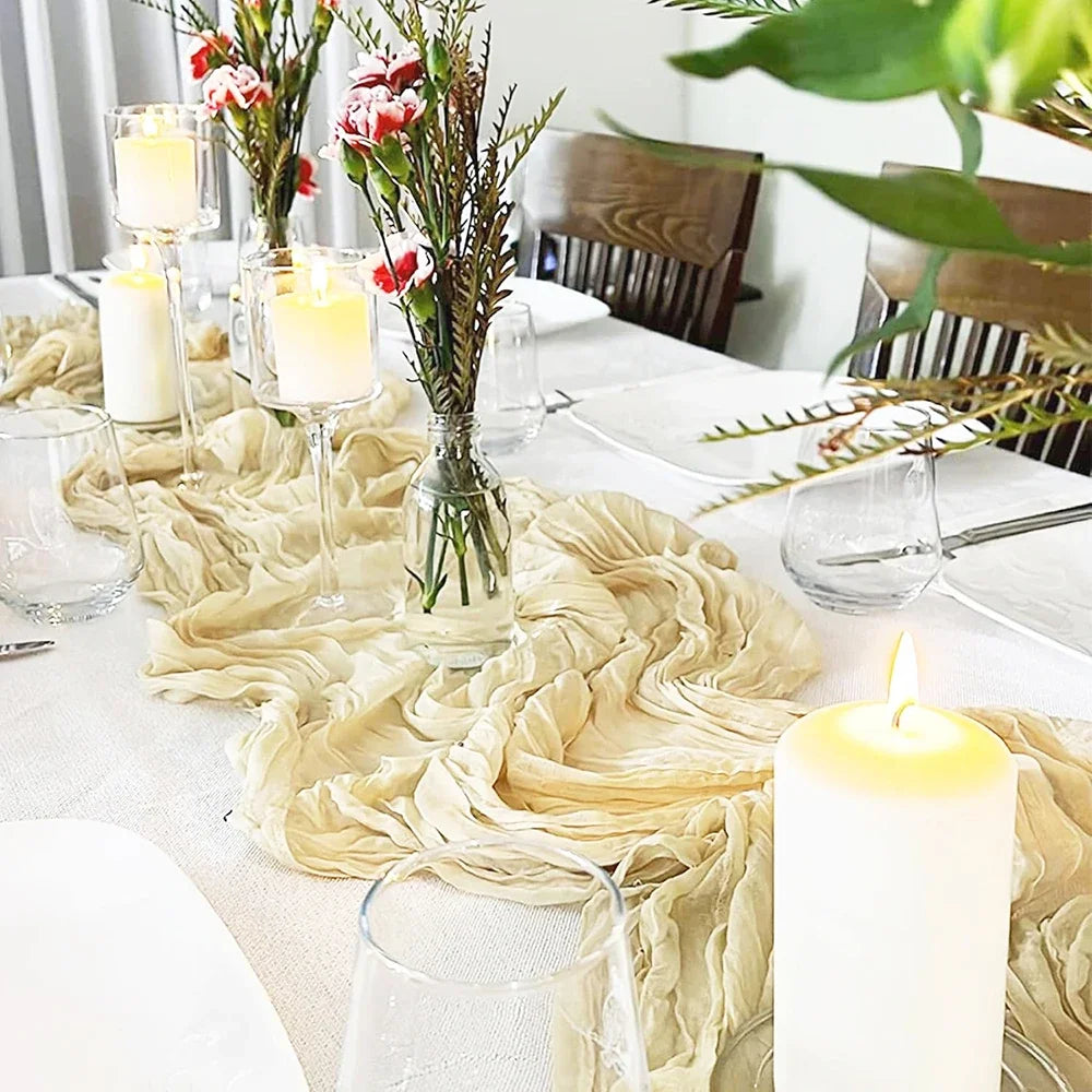 Burgundy Table Runner Cheesecloth Gauze Rustic Boho Cheese Cloth