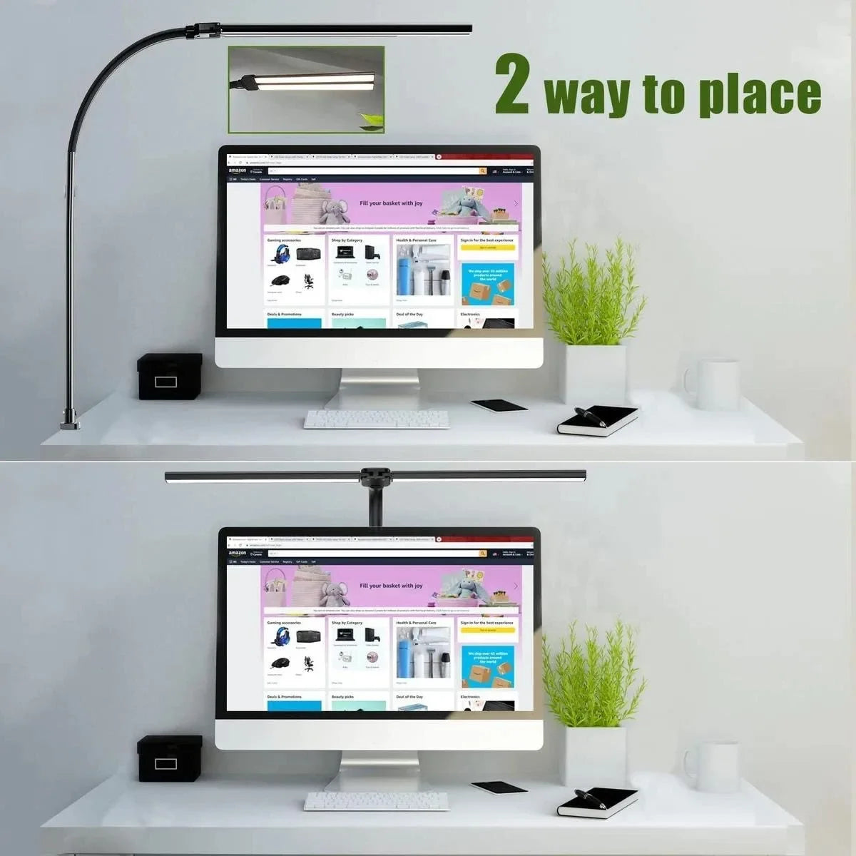 Double Single Head Led Clip Desk Lamp Dimmable Computer Table Lamps