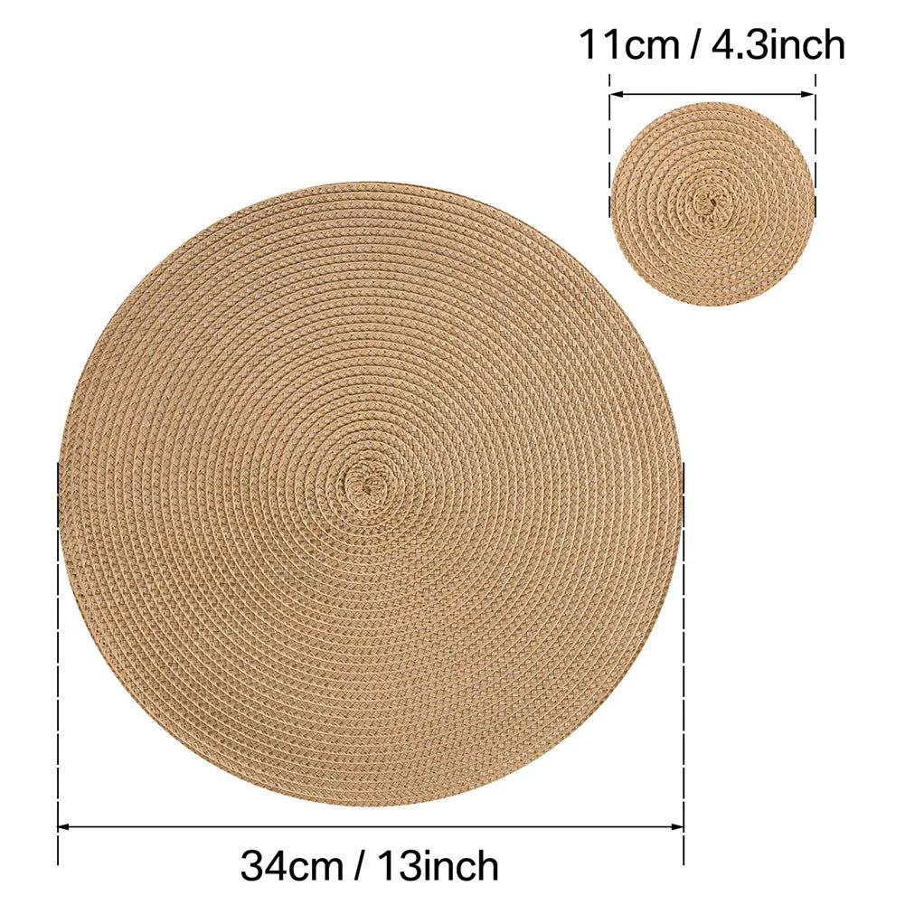 Braided Round Placemat and Coaster Set