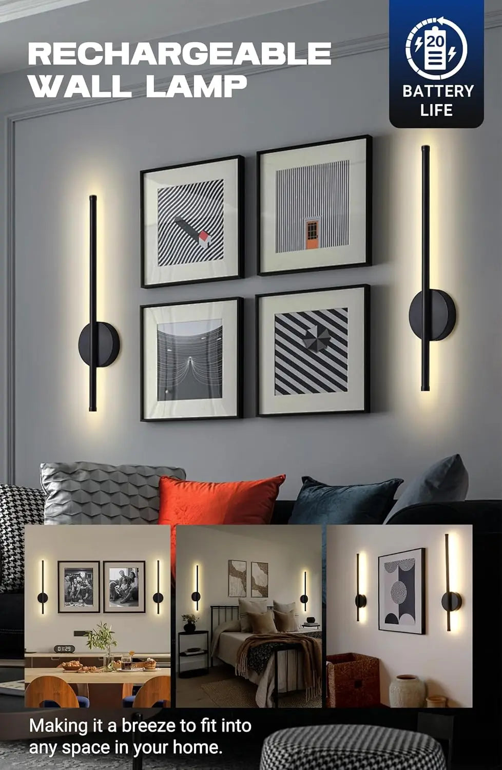 Rechargeable Linear Wall Bar Light