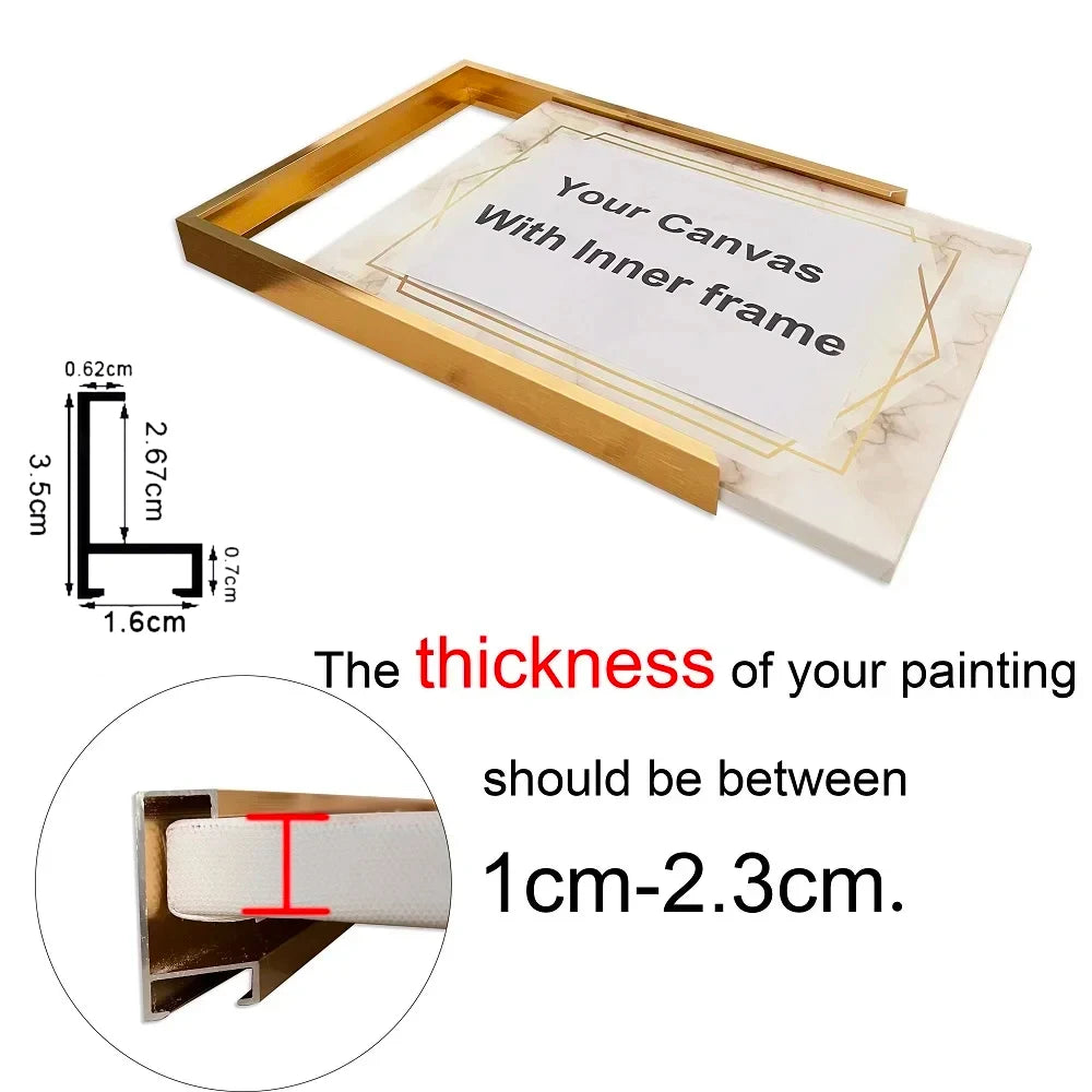 Customisable Metal Picture Frame Titanium Gold Silver Aluminium