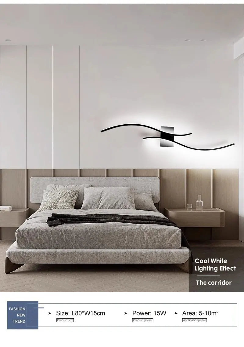 Indoor LED Wall Lamps for Corridor Bedroom Aluminum LED Wall Sconce