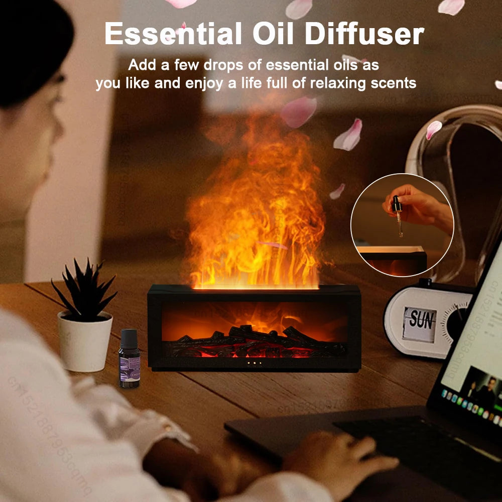 Air Humidifier Essential Oils Humidifiers Home Aroma Humidifier Flame
