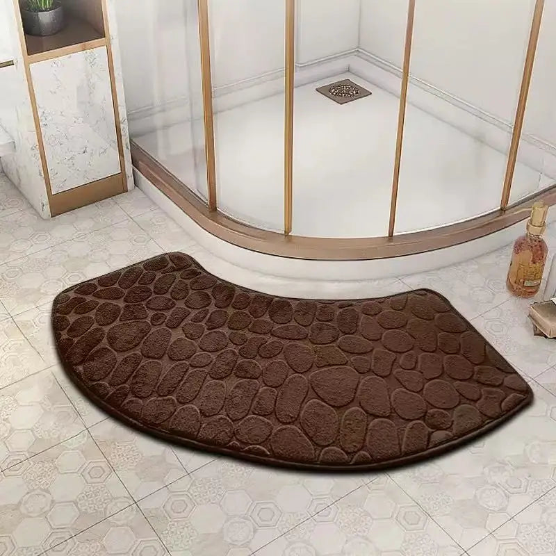 Curved bathroom mat thickened shower room absorbent door mat toilet