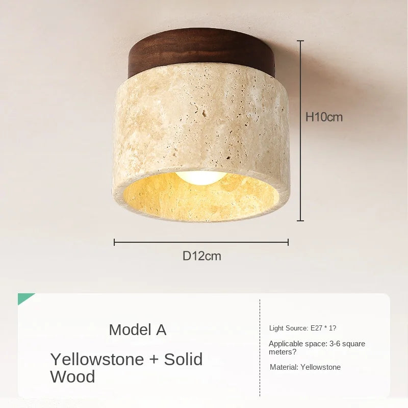 Japanese Stone Wood Surface Downlight