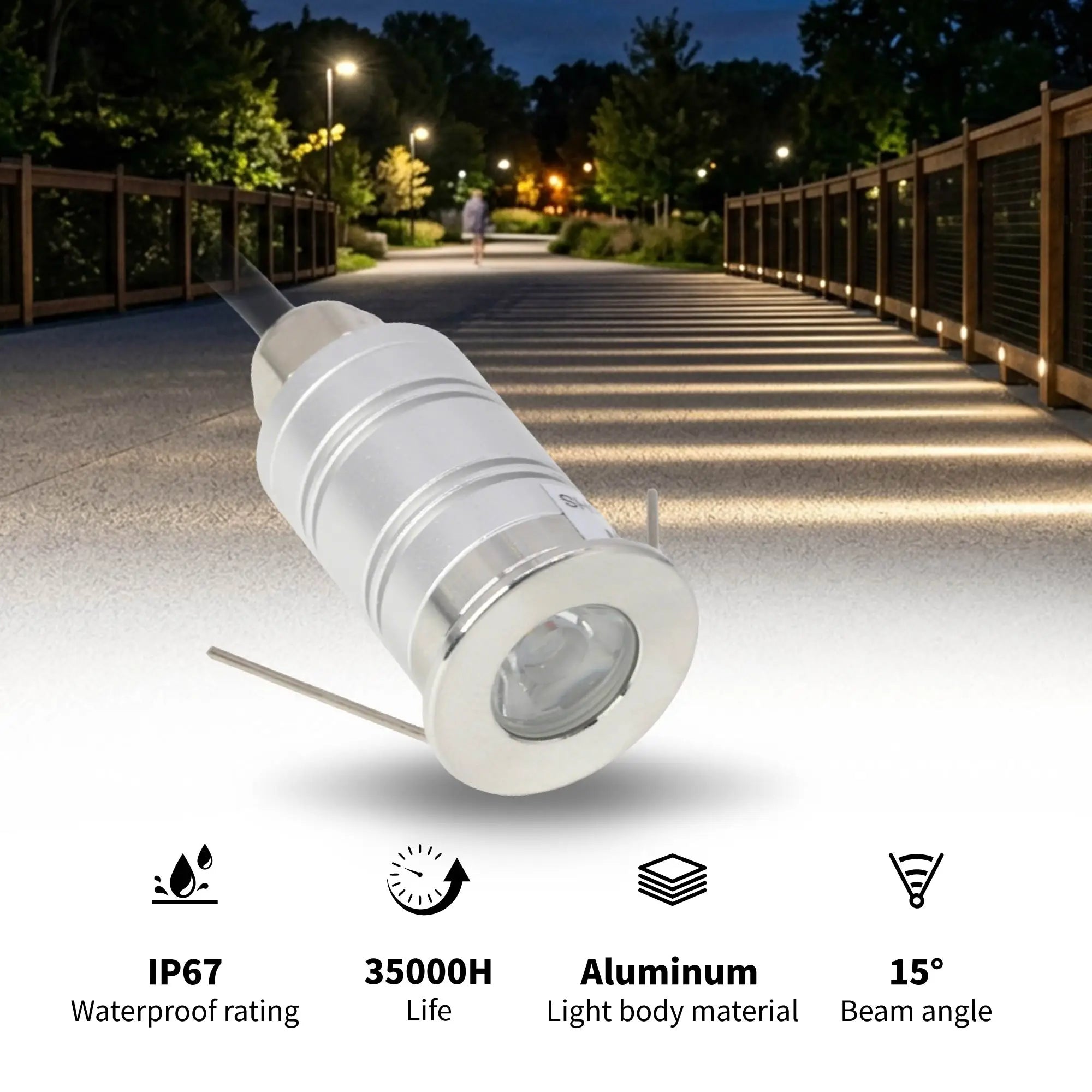1W Mini LED Underground Light IP67 Waterproof Inground Lamp 12V Outdoor