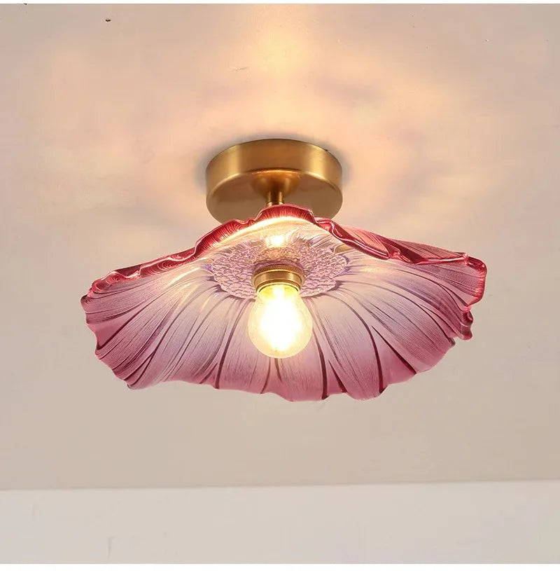 Vintage Flower Glass Ceiling Light