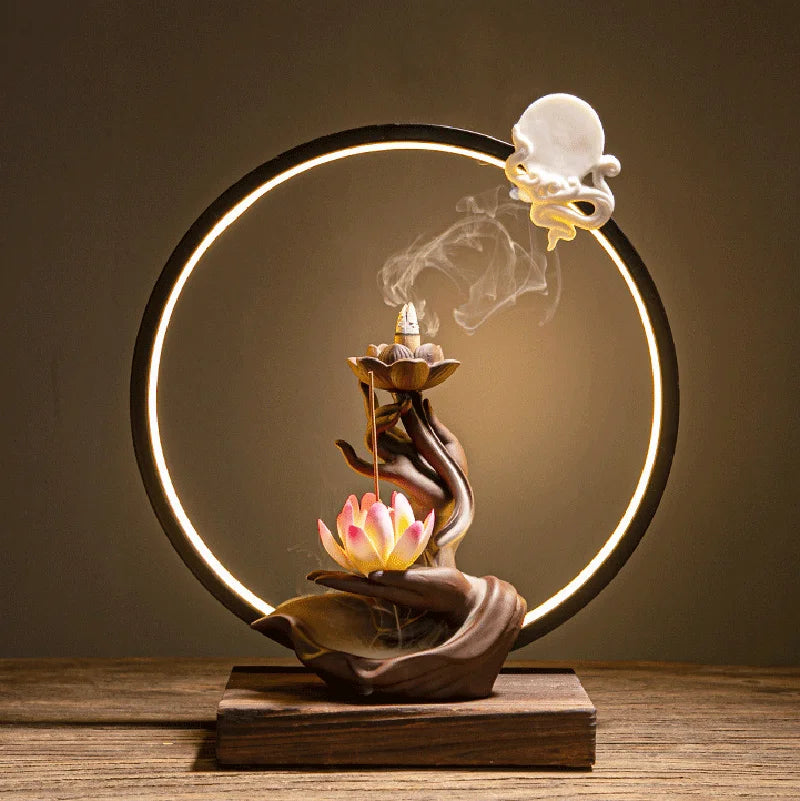 Buddha Hand Lotus Backflow Incense Stand