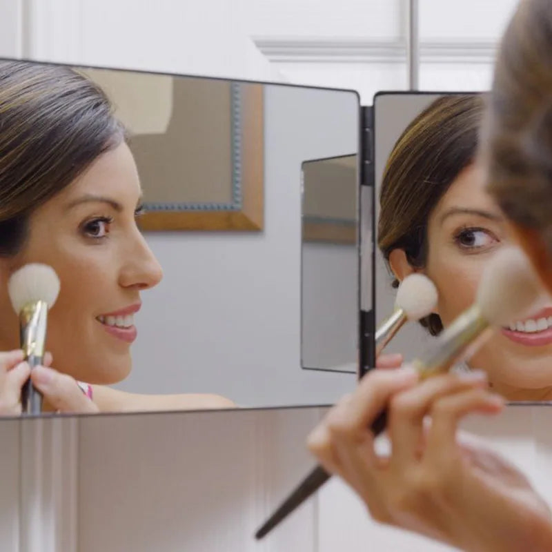 Trifold LED Makeup Mirror for Self Haircut