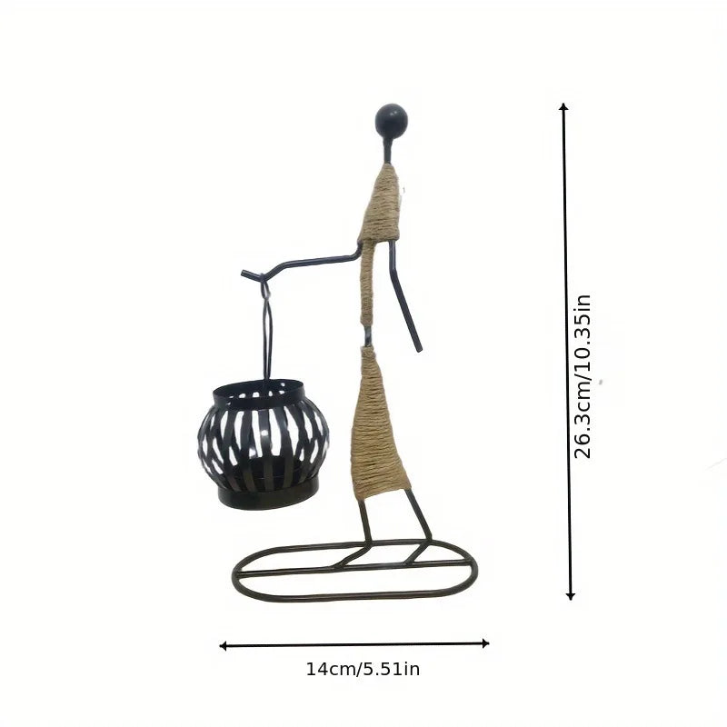 Nordic Metal Candlestick Abstract Character Sculpture Candle Holder