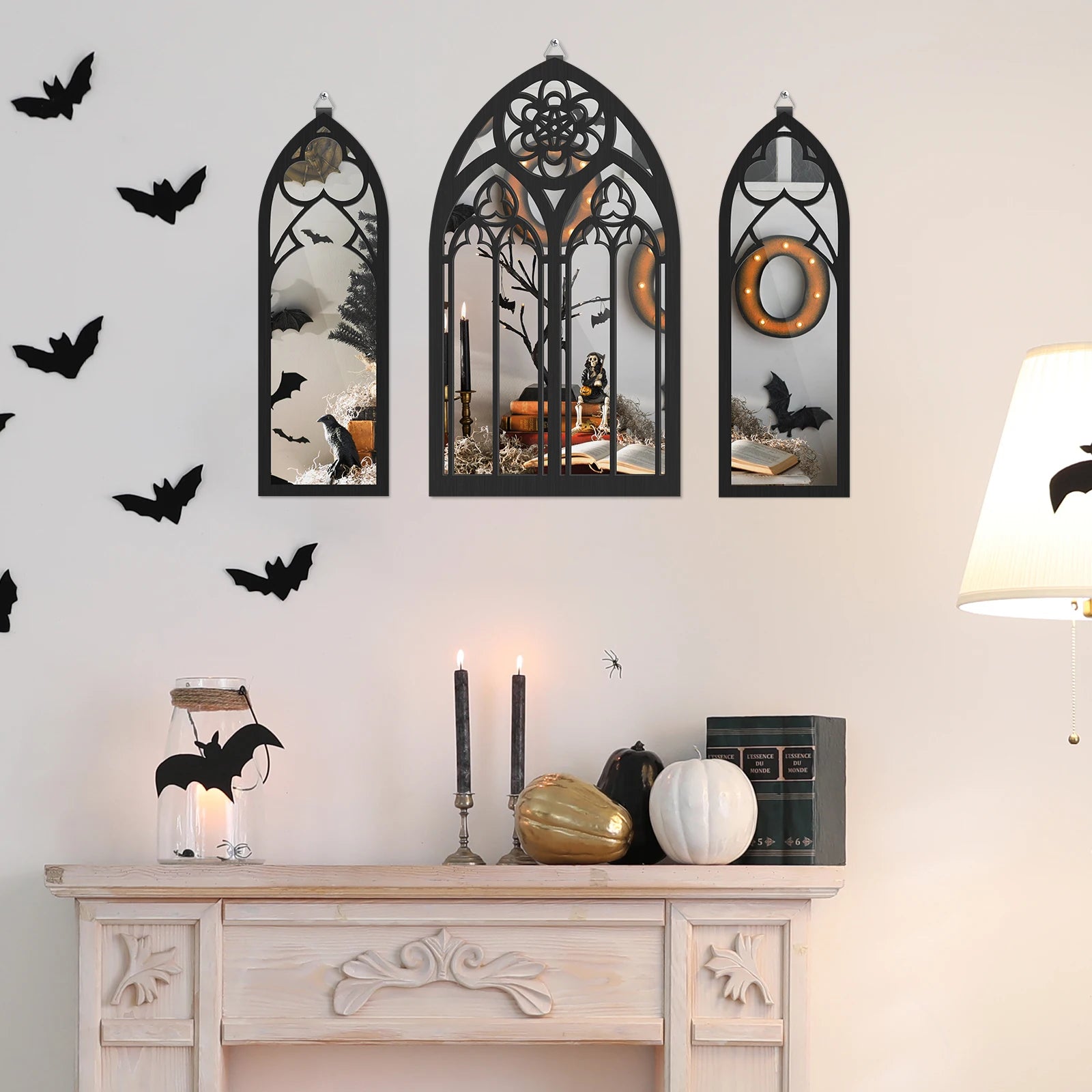 Gothic Arch Wall Mirror Set