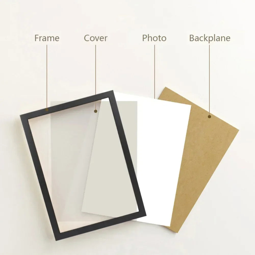 Black and White Wood Grain Photo Frame Wall Hanging