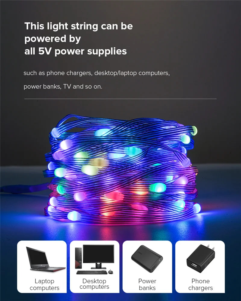 Bluetooth RGBIC Dreamcolor Fairy Lights