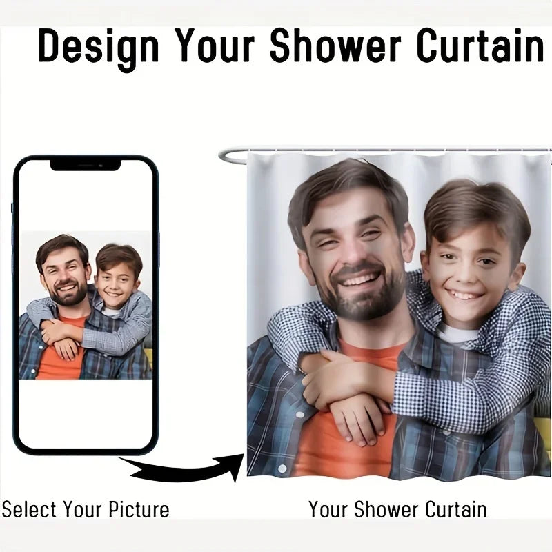 Custom Shower Curtain Bathroom Waterproof Curtains 3D Printing