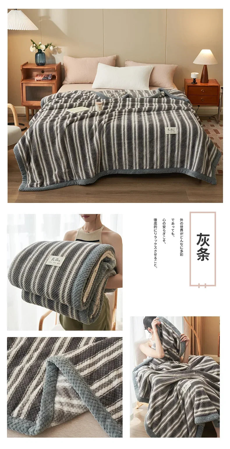 Knit Blanket Throw Soft Chenille Yarn Knitted Blanket Machine
