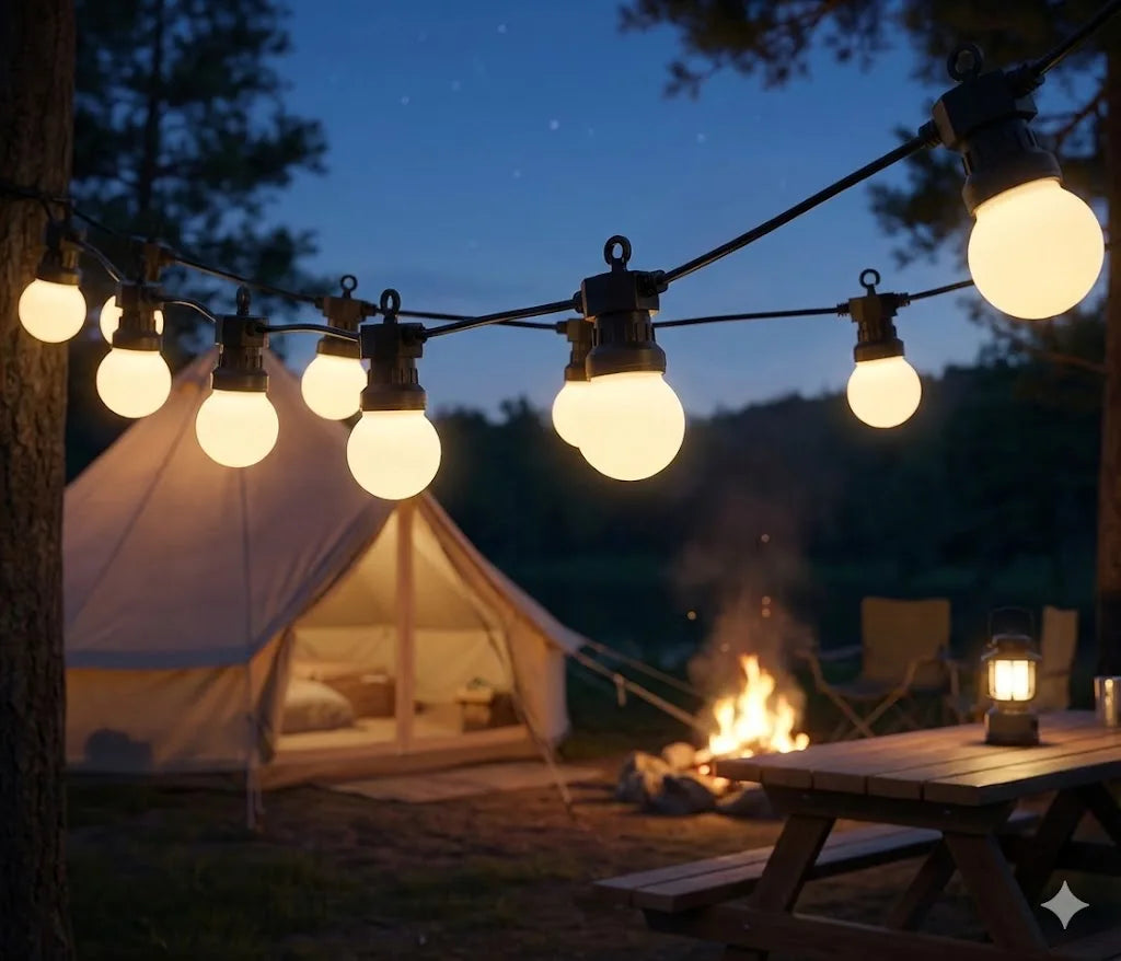 Outdoor Camp Lights Bulbs 23M G50 Waterproof Garland String LED Fairy Lights Tent Decoration Christmas Party Wedding ornament