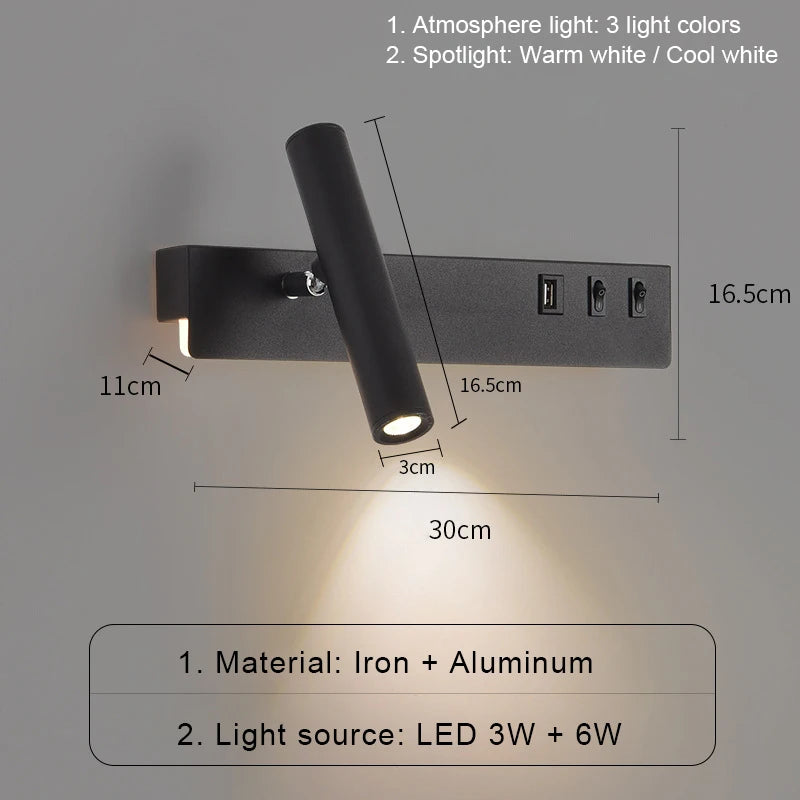 Bedside Reading Spot Wall Lamp
