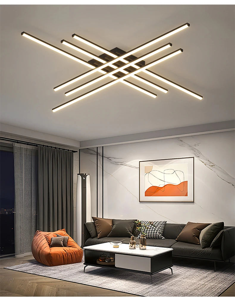 Geometric Black Ceiling Chandelier