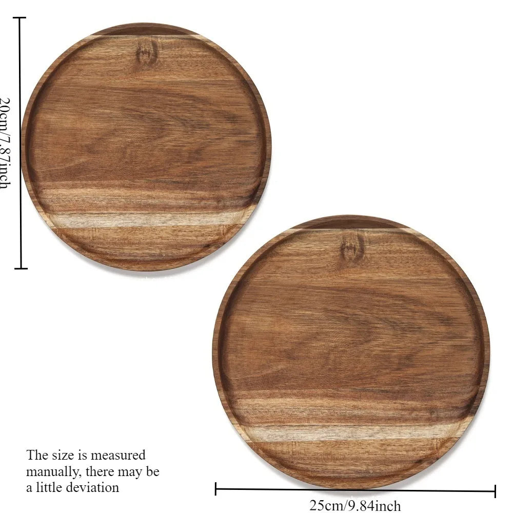 Acacia Wood Round Serving Plate