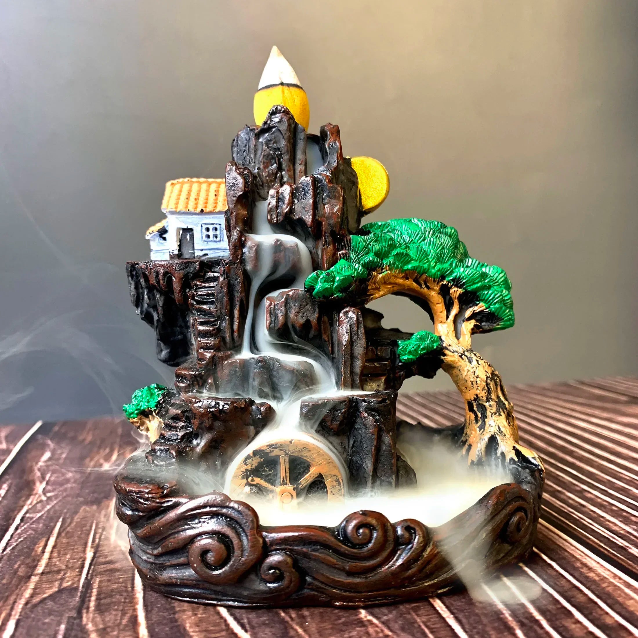Resin Mountain Backflow Incense Holder