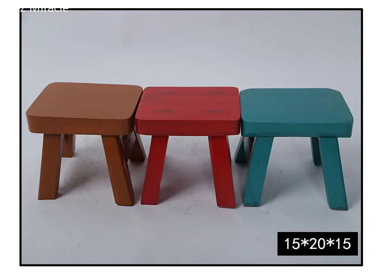 Custom Solid Wood Foot Stool, Square Bench