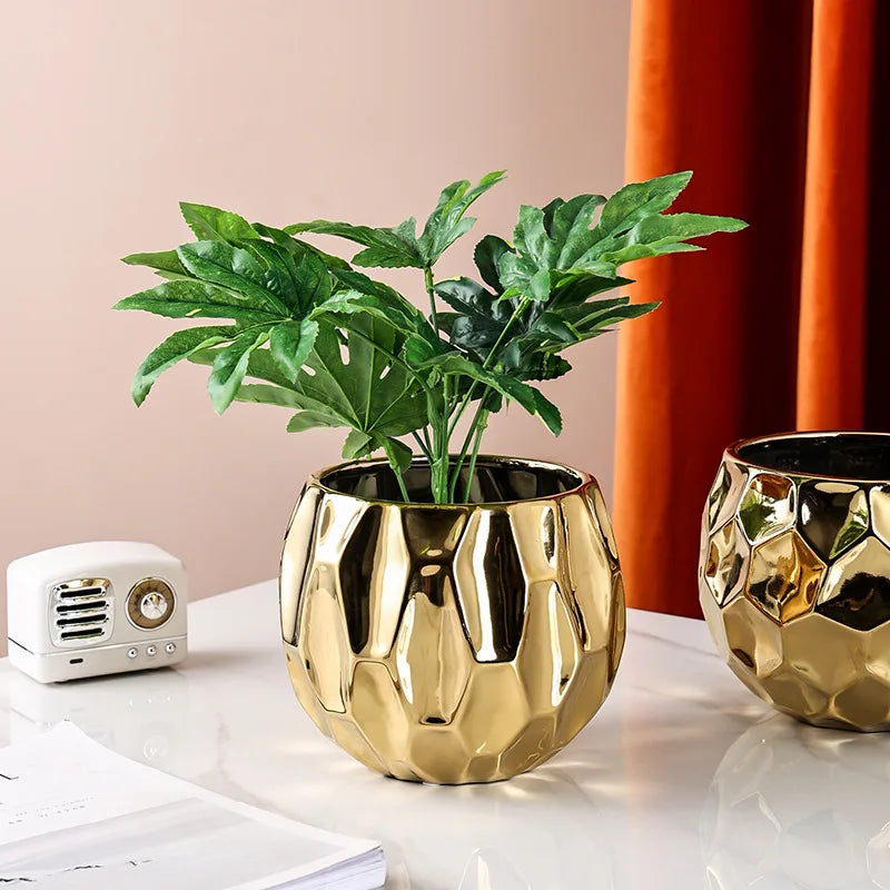 Nordic Geometric Ceramic Planter