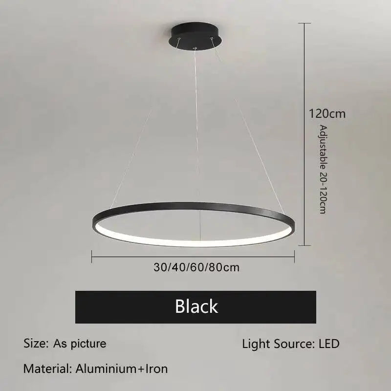 Nordic Aluminium Ring Chandelier