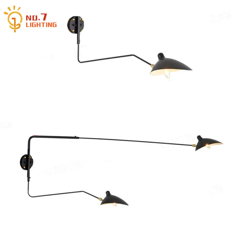 Industrial Dawn Spider Serge Mouille Wall Lamp with Swtich LED Designer