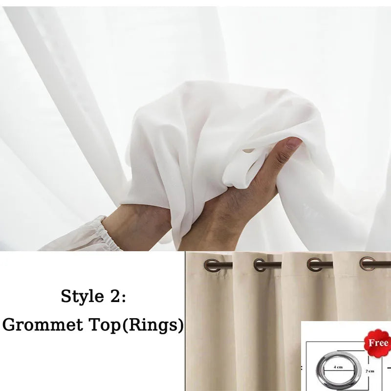 S Fold Wavy Sheer Curtains Good Quality White Tulle Window Curtains
