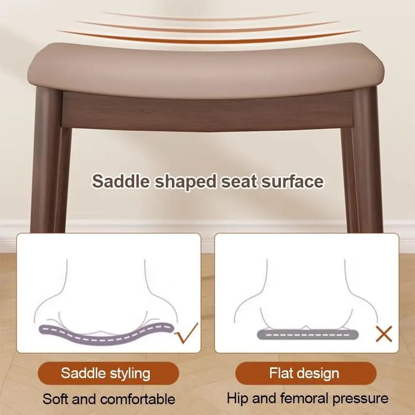Saddle Cushion Vanity Stool with Storage
