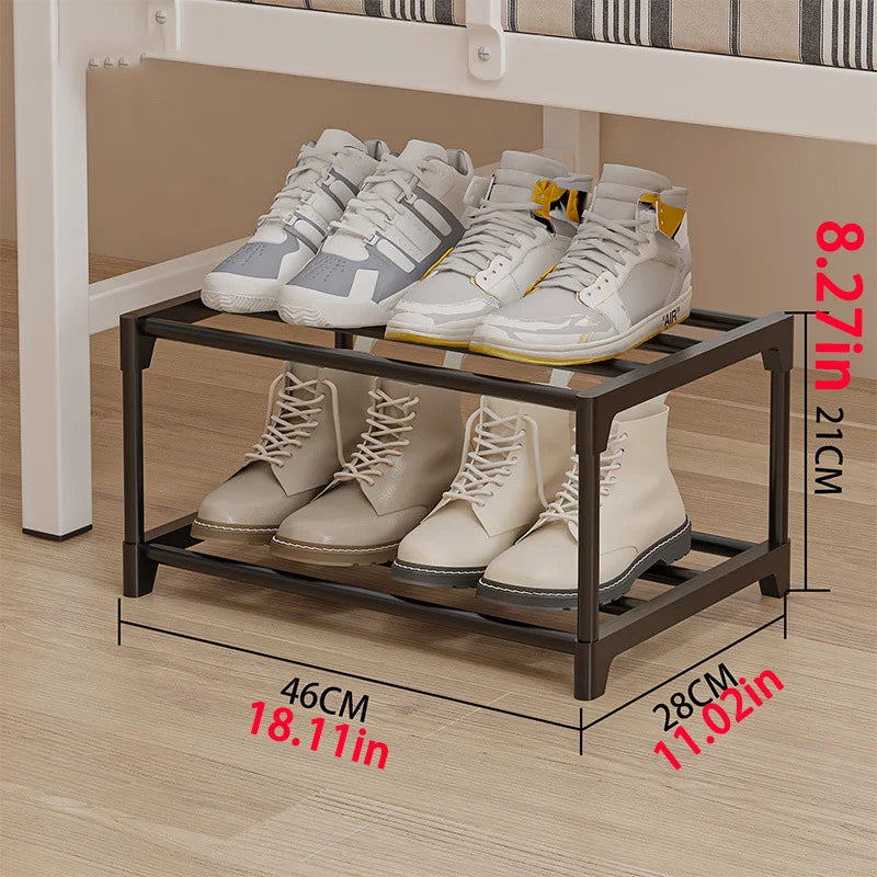 Shoe Rack for Closet, Adjustable Shoe Rack for Small Space, Small Shoe Organizer for Front Door, Sturdy Metal,Front Door
