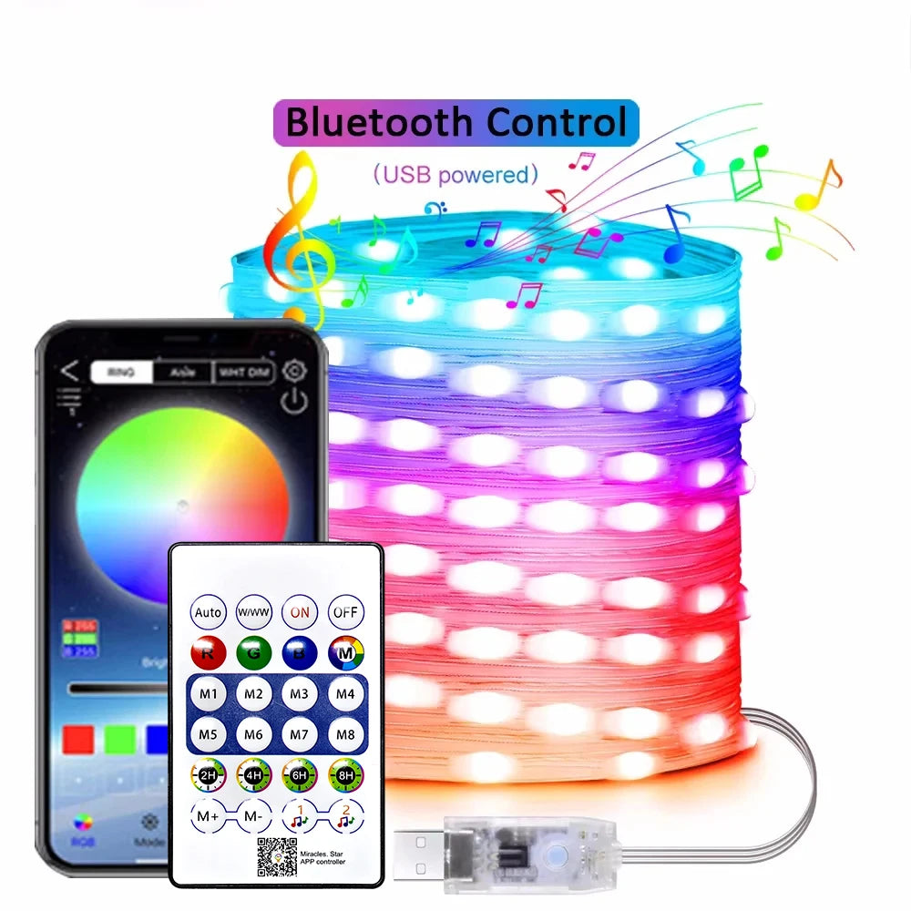 Bluetooth RGBIC Color Fairy String Lights