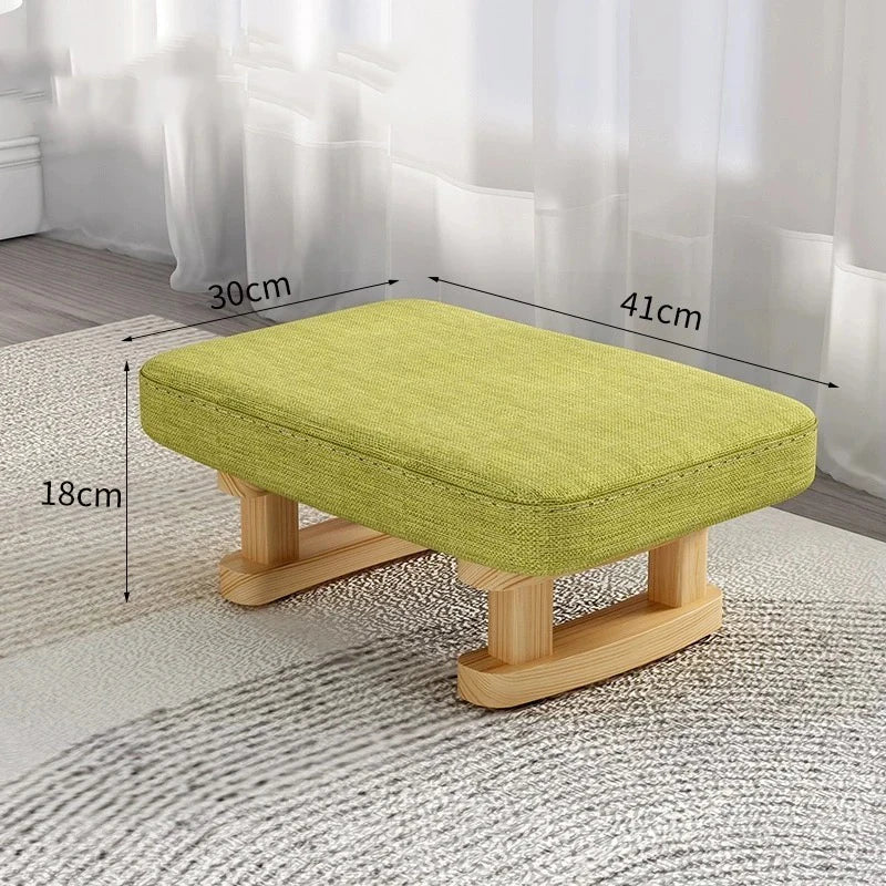 Solid Wood Shoe Changing Stool, Low Foot Rest
