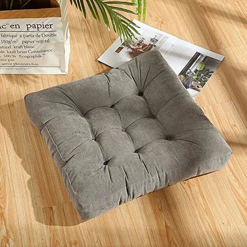 Corduroy Tufted Square Floor Cushion