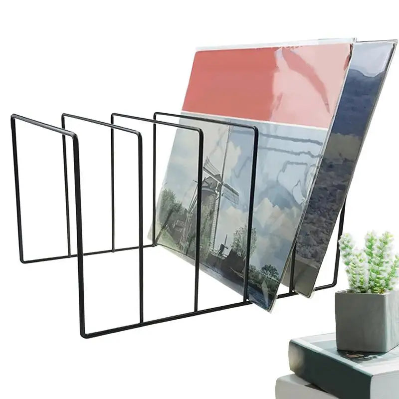 Black Iron Desktop Record Rack
