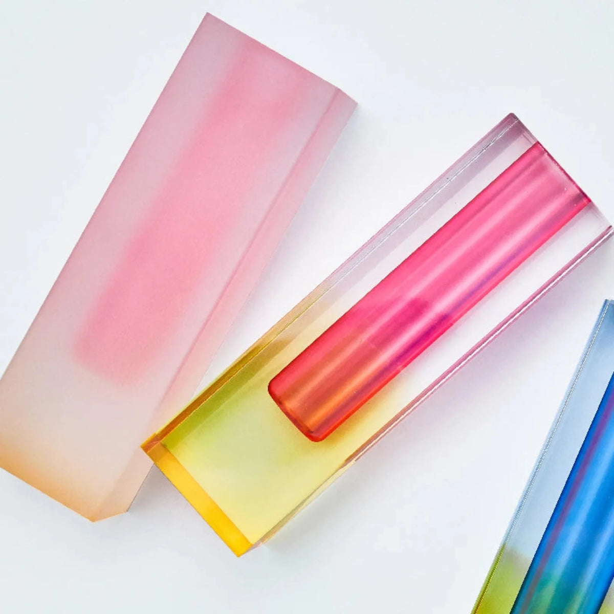 Iridescent Acrylic Bud Vase, Crystal Look Column Vase