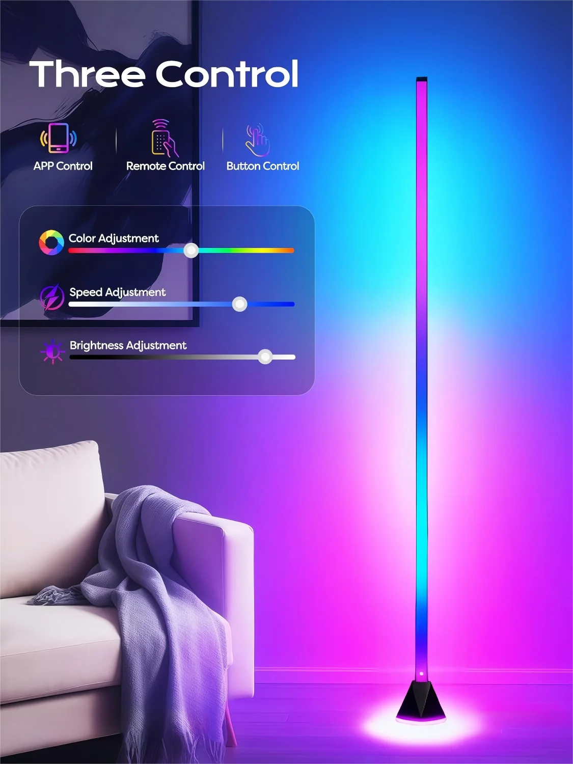 Smart RGB LED Corner Lamp 160cm